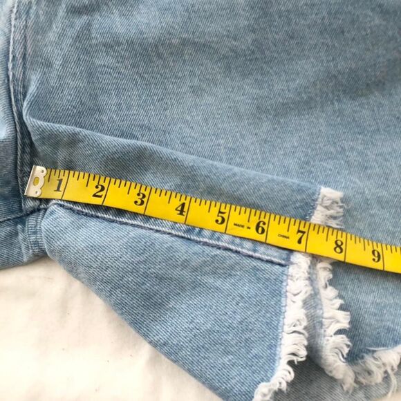 90s vintage plus size High-waist light blue denim jean Faded Glory Aztec shorts - Picture 8 of 8